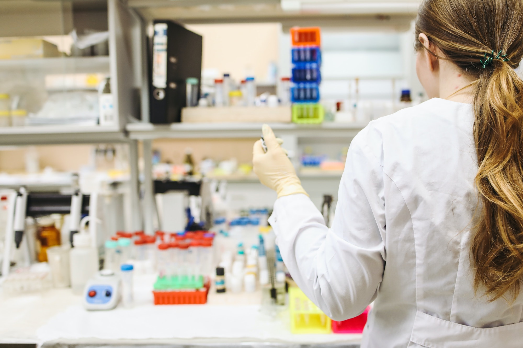 Student in lab