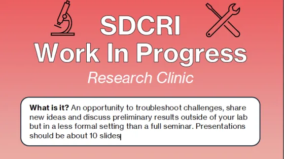 18 September 2026 SDCRI’s first Work-In-Progress Research Clinic