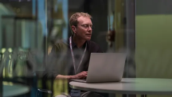 ANU computational biologist Associate Professor Dan Andrews says the study findings could improve the future of personalised medicine. Photo: Jamie Kidston/ANU man at a laptop