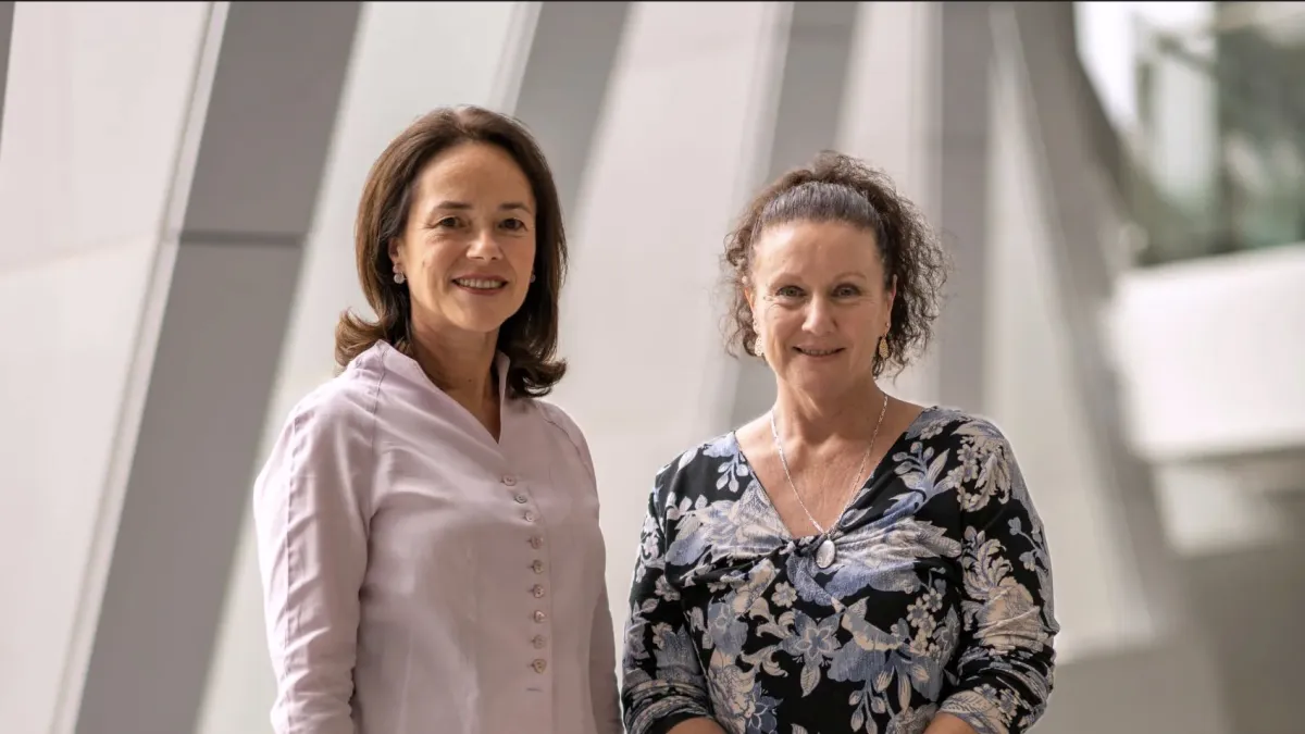 Prof Carola Venuesa and Kathleen Folbigg