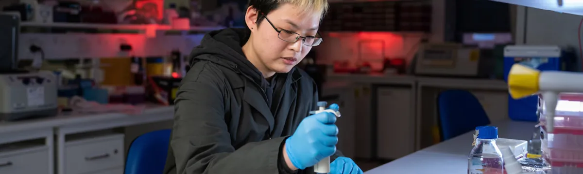Woman works in a lab