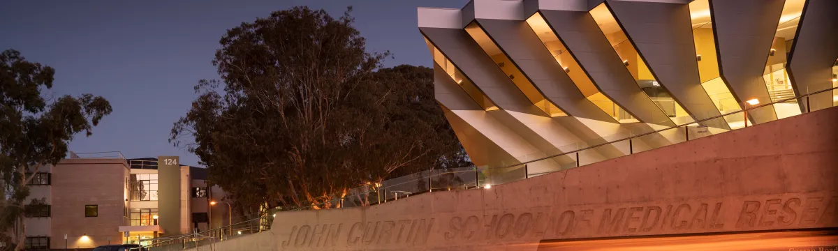 The John Curtin School of Medical Research at night