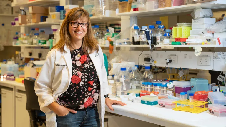 Woman works in a lab