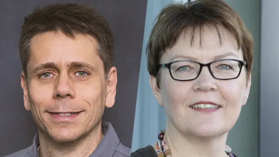 A/Prof Tamás Fischer (left) and Prof Irmgard Sinning (right) have been collaborating to map and characterise the RNA surveillance machinery. Image: supplied